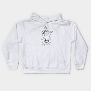 I love you - Cross fingers Kids Hoodie